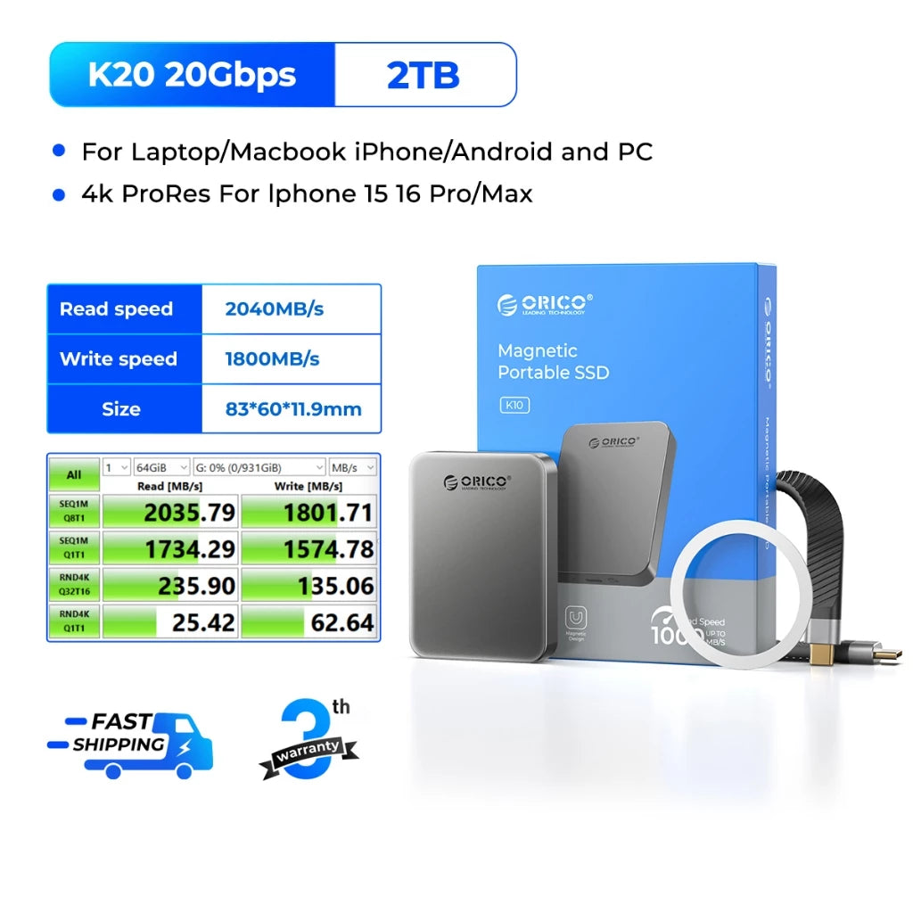 ORICO Magnetic External Drive (2TB)